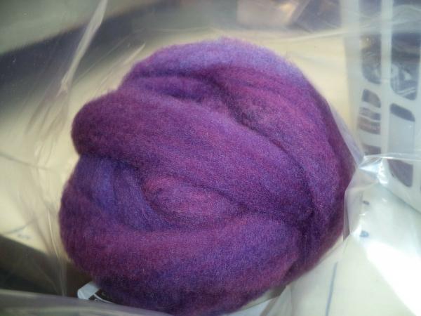 Purple - Hand-dyed Texel Wool Roving for Felt, Spin, Knit Crafts! - 8 oz bags picture