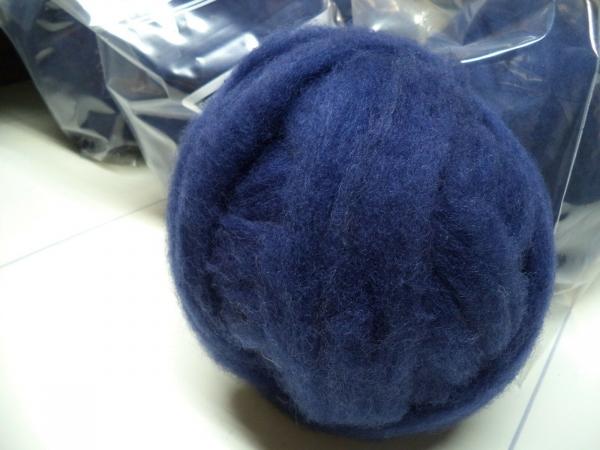 Dark BLUE - Hand-dyed Texel Wool Roving  - 8 oz bags picture