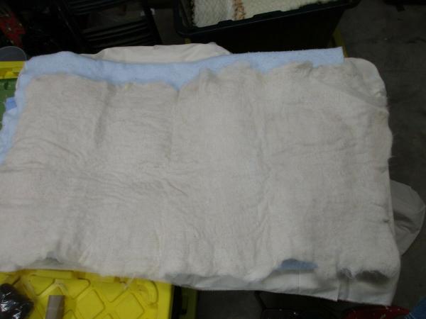 Beautiful Beige Wet Felted Pad made from Alpaca Fiber