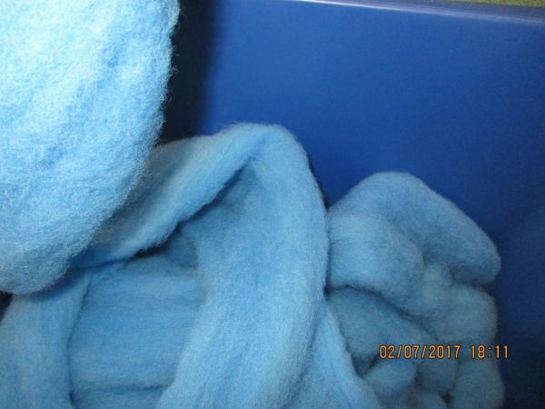 BLUE - Hand-dyed Texel Wool Roving Felt Spin Knit Craft! - 8 oz bags picture
