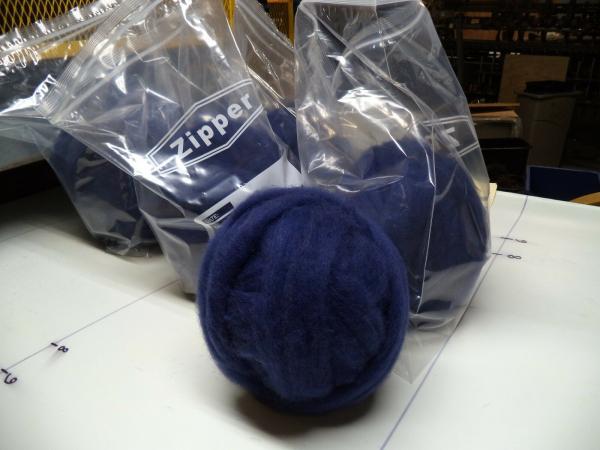 Dark BLUE - Hand-dyed Texel Wool Roving  - 8 oz bags picture