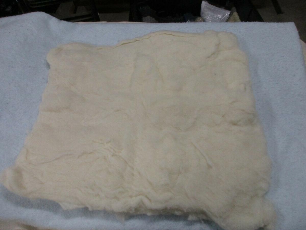 White Wet Felted Batt/Pad made from Texel wool picture