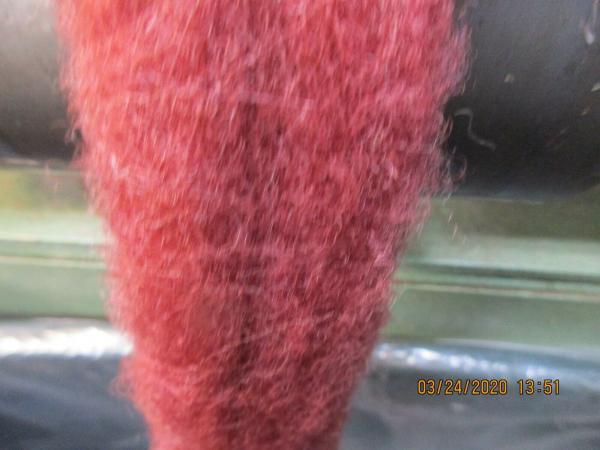 Scarlet Washed Texel Wool Roving - Free Shipping picture