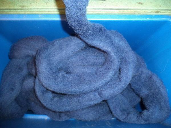 Dark BLUE - Hand-dyed Texel Wool Roving  - 8 oz bags picture