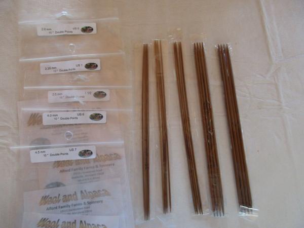 Double Pointed Carbonized Bamboo Knitting Needles 10 inch picture