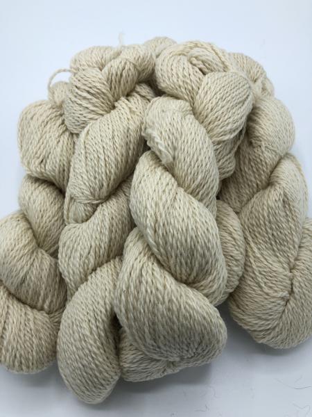 Merino, Clun Forest, Alpaca blend DK weight yarn in white picture