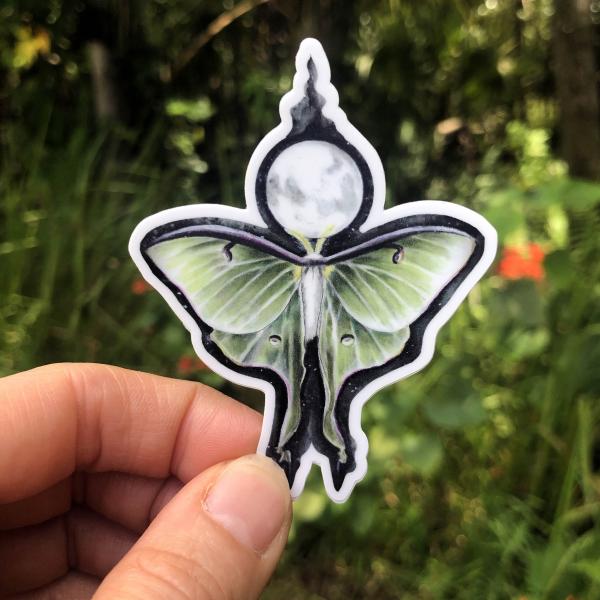Luna Moth Full Moon Sticker