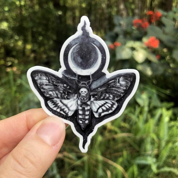 Death Moth Crescent Moon Sticker