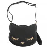 Pooh-Chan Die Cut Shoulder Bag in Black