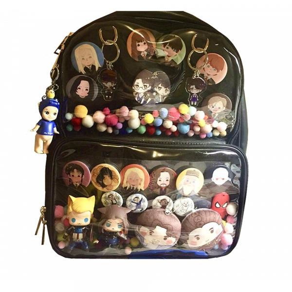STEAMEDBUN Ita Bag Ears Candy Leather Backpack Girls Transparent Beach School Bag