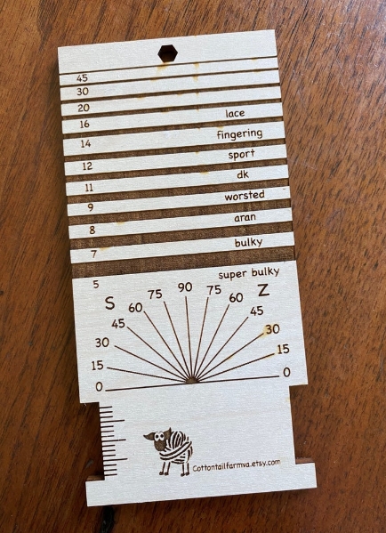 Spinning Control Card, Spin Control, Spinning Gauge, WPI gauge, Knitting Multitool, Yarn Gauge, knitting tool, Spinners Tool, Wool Gauge picture