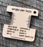 Wraps per inch gauge, yarn tool, knitting tool, WPI tool, Spinning gauge, spinners control card