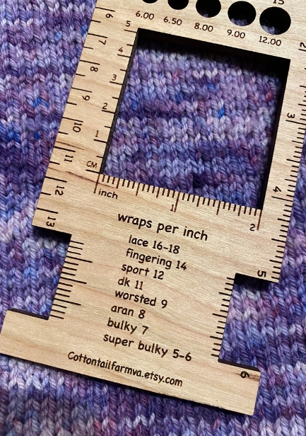 Knitting tool, Needle Gauge, Swatch Gauge, Knitting ruler, WPI gauge, Knitting Multitool, Yarn Gauge, knitting tool, Wool Gauge picture