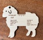Wraps per inch gauge, yarn tool, knitting tool, WPI tool, Spinning gauge, spinners control card, sheep wraps pets inch