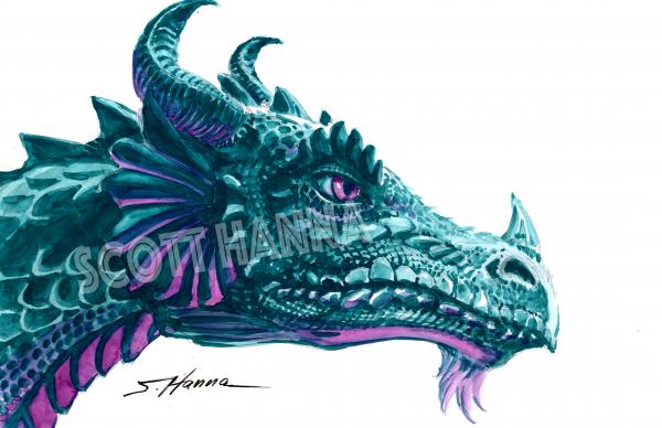 Dragon Profile Art Print Lg AL25