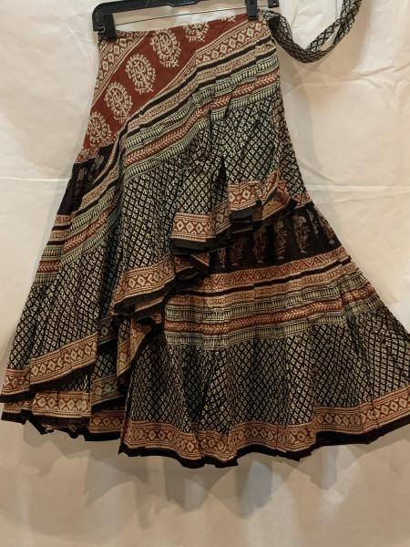 Half Block Print Wrap Skirt 33BPH picture