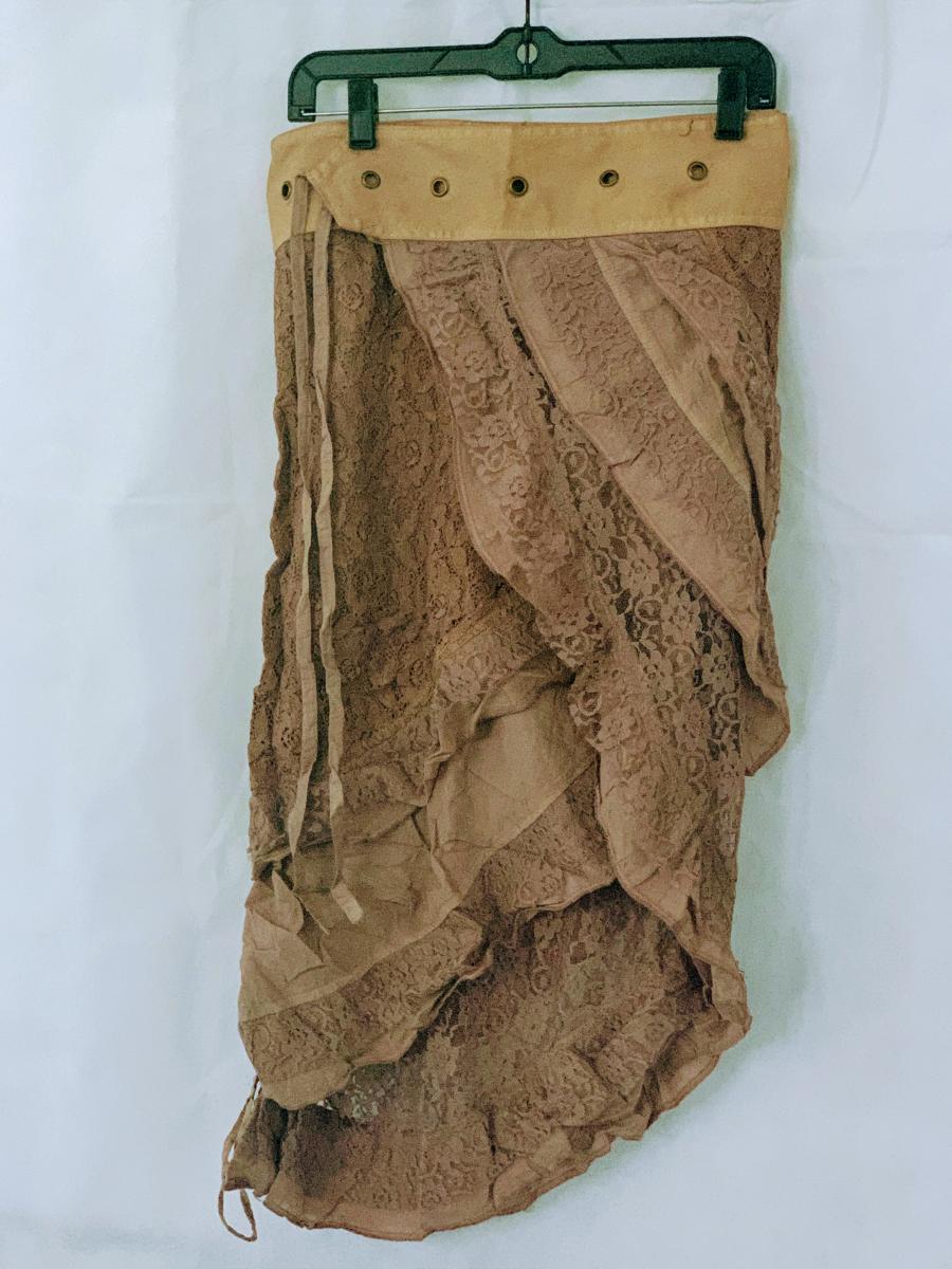 Steampunk Long Bustle Skirt Mocha picture