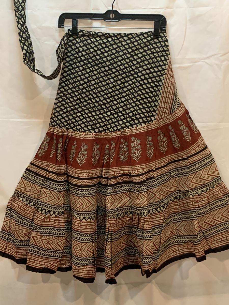 Half Block Print Wrap Skirt 35BPH picture