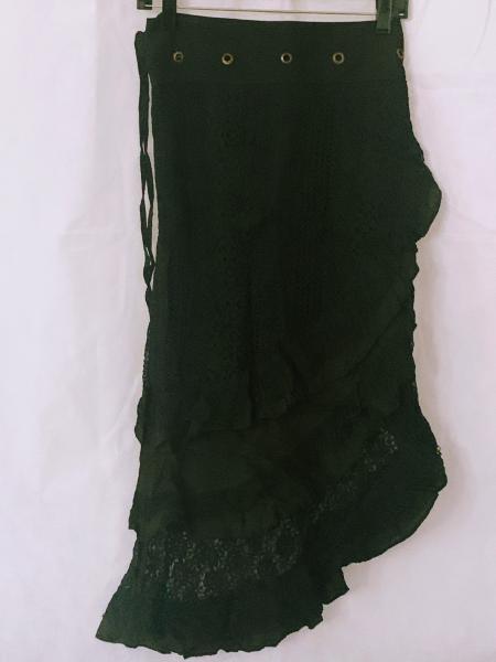 Steampunk Long Bustle Skirt Black
