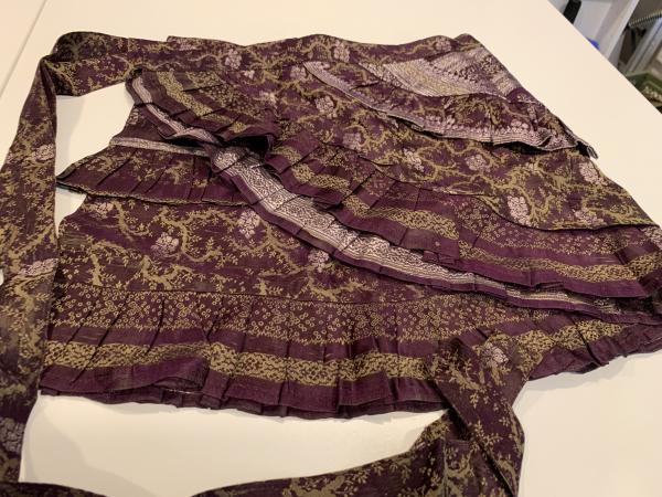 Vintage Mini Brocade Wrap Skirt Eggplant Olive