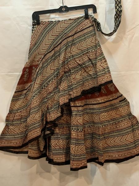 Half Block Print Wrap Skirt 35BPH