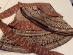 Vintage Brocade Mini Wrap Skirt Mocha