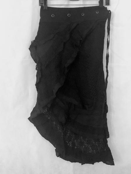 Steampunk Long Bustle Skirt Black picture