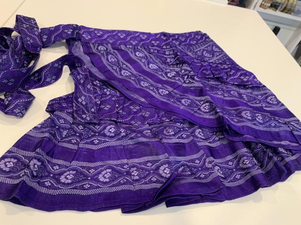 Vintage Mini Brocade Wrap Skirt Purple