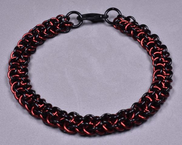 Copper Chainmail Bracelet - Black and Burgundy