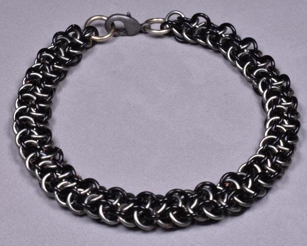 Copper Chainmail Bracelet - Black and Titanium