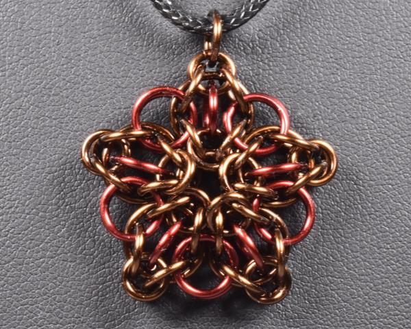 Celtic Star Chainmail Pendant - Brown & Burgundy