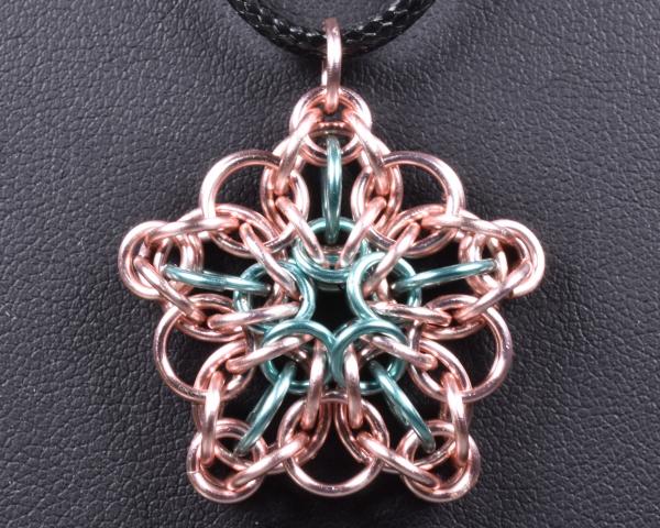 Celtic Star Chainmail Pendant - Rose & Baby Blue