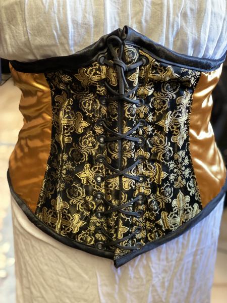 Waist Cincher - 31" Waist - Maltese Cross - Gold/Black picture