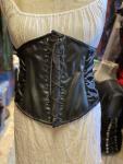 Waist Cincher - 34" Waist - Black Leather/Black Satin Sides