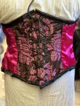 Waist Cincher - 23" Waist - Cabbage Rose - Pink/Black