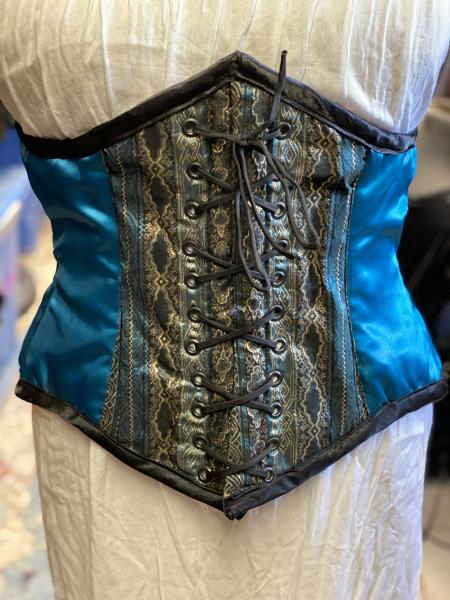 Waist Cincher - 24" Waist - Celtic Stripe - Teal/Gold/Black picture