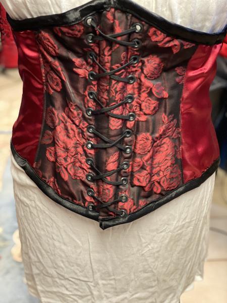 Waist Cincher - 31" Waist - Cabbage Rose - Red/Black