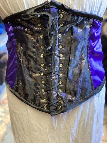 Waist Cincher - 38" Waist - Dragon Rose - Purple/Gold/Black picture