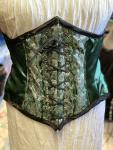 Waist Cincher - 25" Waist - Cabbage Rose - Hunter Green/Pearl