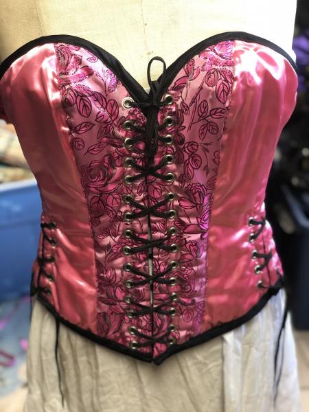 Giovanna - 24" Waist - Outlined Roses - Pink/Black picture