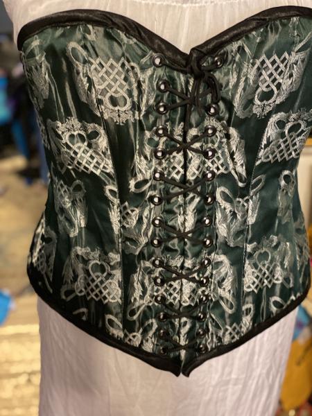 Henrietta OB - 26" Waist - Kissing Dragons - Hunter Green/Pearl/Black