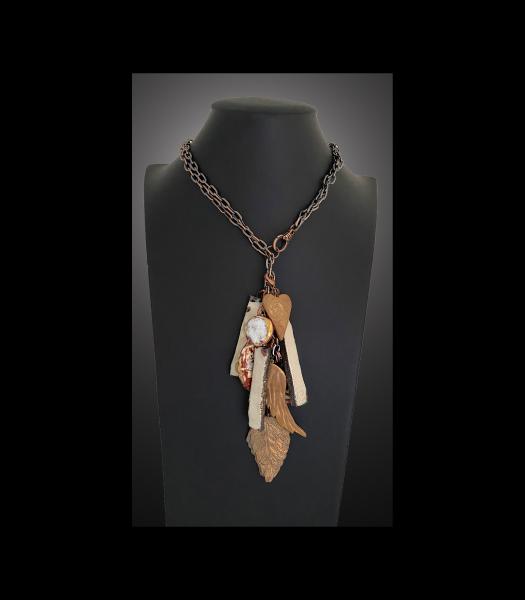 Fine Porcelain Bronze Lariat Necklace. Adjustable 20" to 36"" picture