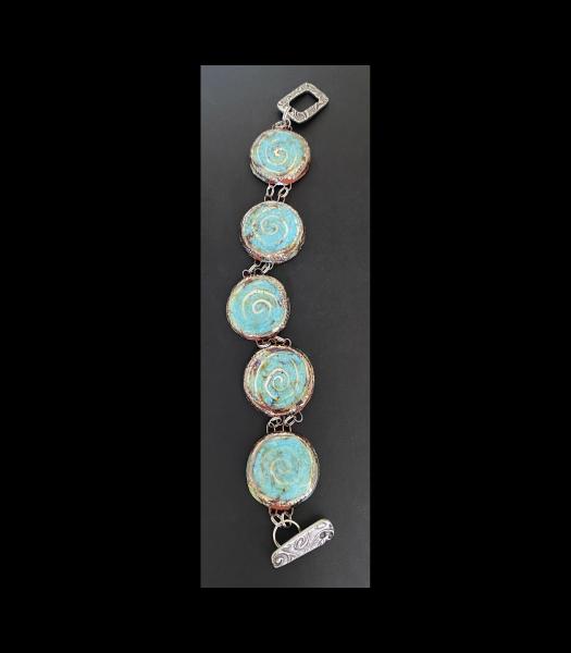 Fine Porcelain Bracelet in Ancient Blue,  7.5". picture