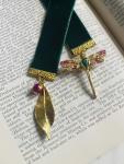 Green & Fuchsia Dragonfly Bookmark