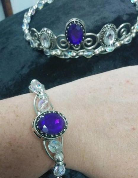 Purple Tiara and Bracelet Set