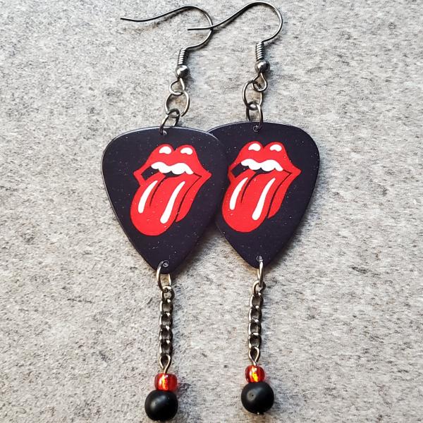 Rolling Stones Guitar Pick Earrings