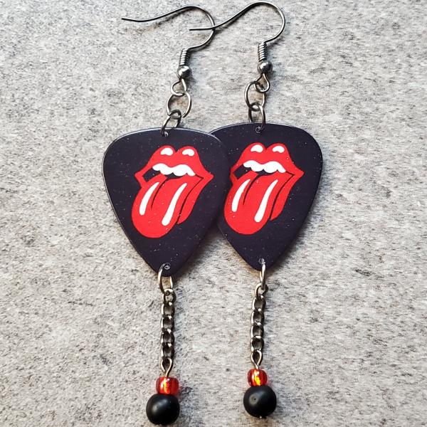 Rolling Stones Guitar Pick Earrings