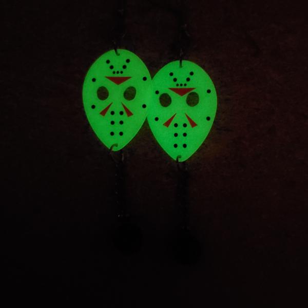 Jason Hockey Mask Guitar Pick Earrings picture