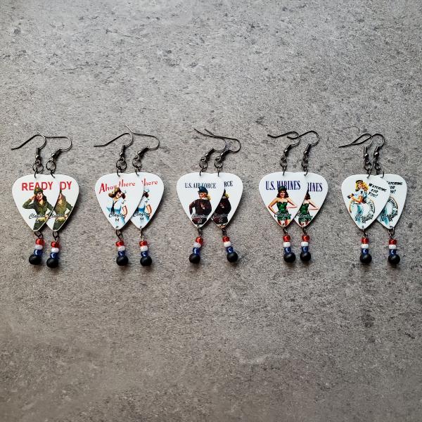 Armed Forces Guitar Pick Earrings