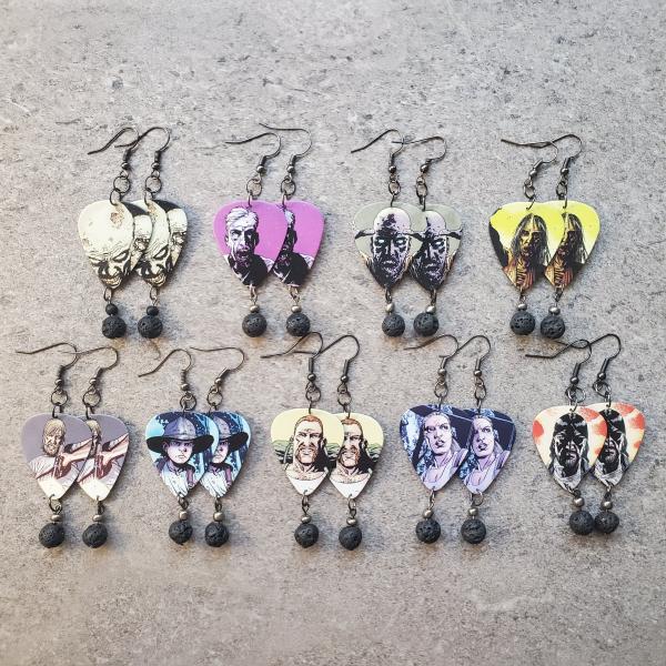 Walking Dead Guitar Pick Earrings